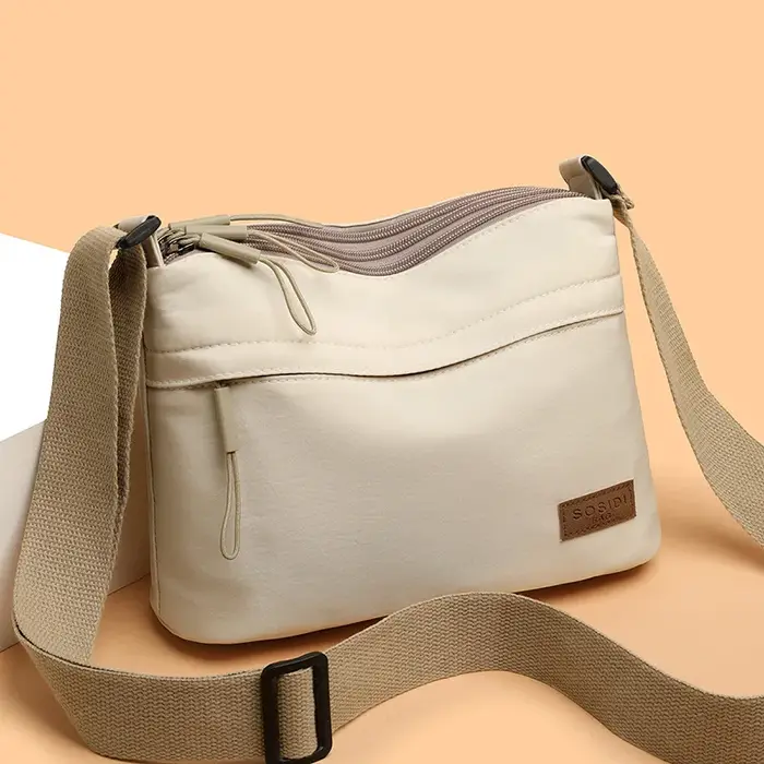 Sac à bandoulière à grande capacité avec 3 poches principales pour femmes