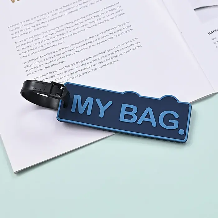 Nouvelle étiquette de bagage mignonne en silicone souple, porte-adresse pour valise, étiquette d'ide