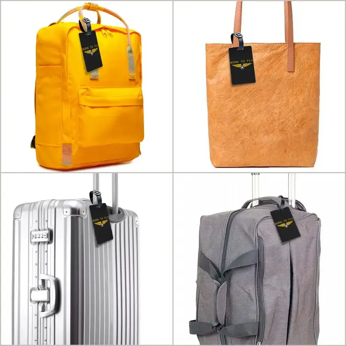 Étiquette de bagage personnalisée Born to Fly