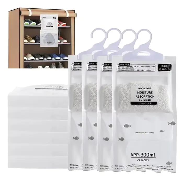 5/10 pièces Absorbeur d'humidité Suspendu pour sécher les vêtements Déshumidificateur de placard Sac
