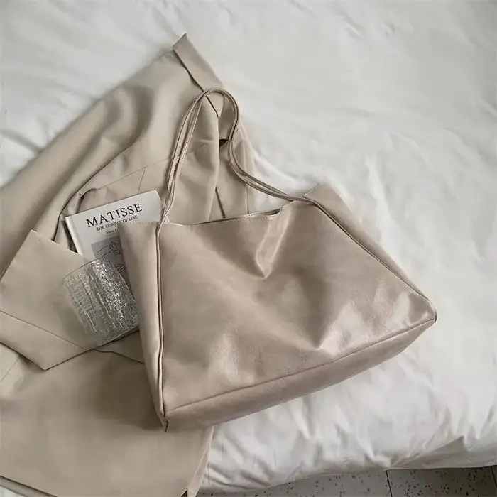 Sac fourre-tout en cuir Pu souple pour femmes, pochette sous les bras de grande capacité, sac à band