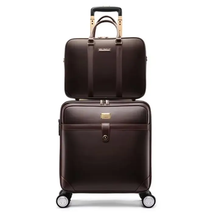 Nouvelle valise à roulettes en cuir de vache véritable de haute qualité pour hommes et femmes, grande capacité, ensemble de bagages d'affaires sur roulettes
