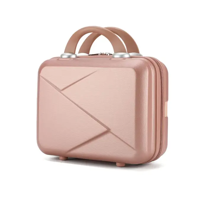 Nouvelle valise de voyage pour femme de 14 pouces, kaki/rose/argent/noir, matériau compressible, tai