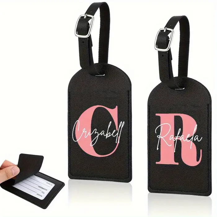Étiquette de bagage monogrammée pour valise