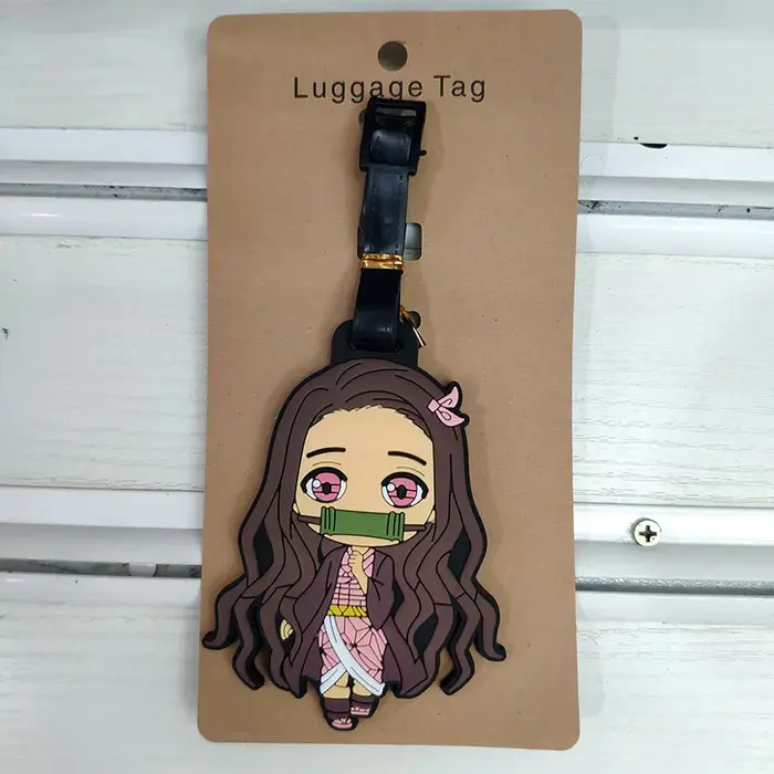 Dessin animé démon Slayer voyage étiquette de bagage mode valise ID Addres titulaire bagages embarqu