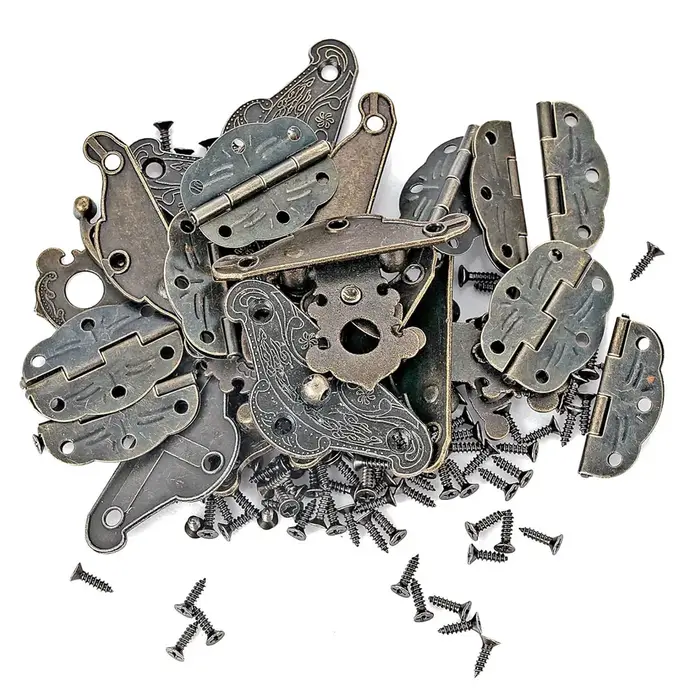Kit de 9 pièces de quincaillerie vintage en bronze antique pour valises