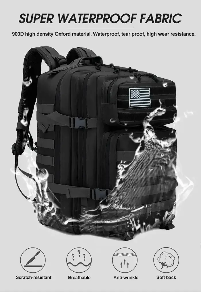 Sac à dos tactique militaire de 50l pour hommes, sacs à dos de voyage de grande capacité, sacs multi