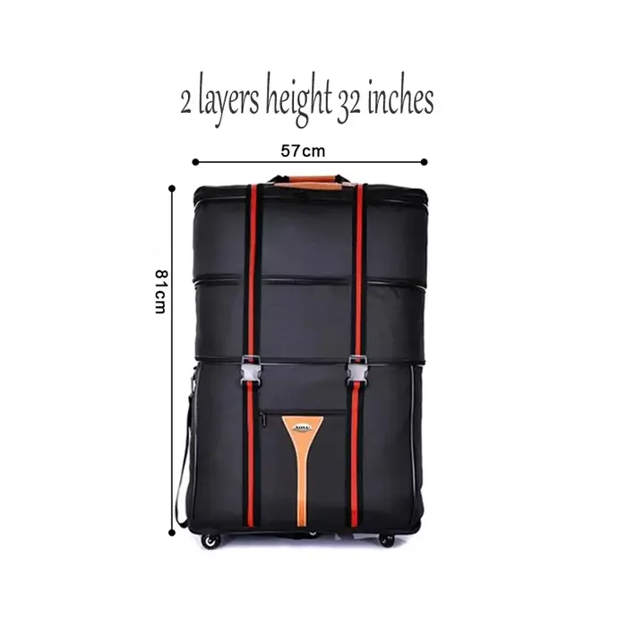 Valise à roulettes en tissu Oxford grande capacité 32-36 pouces pour les études à l'étranger et les