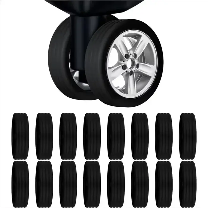 16 protections de roues en silicone pour valise, housse de protection de roues de compartiment à bag
