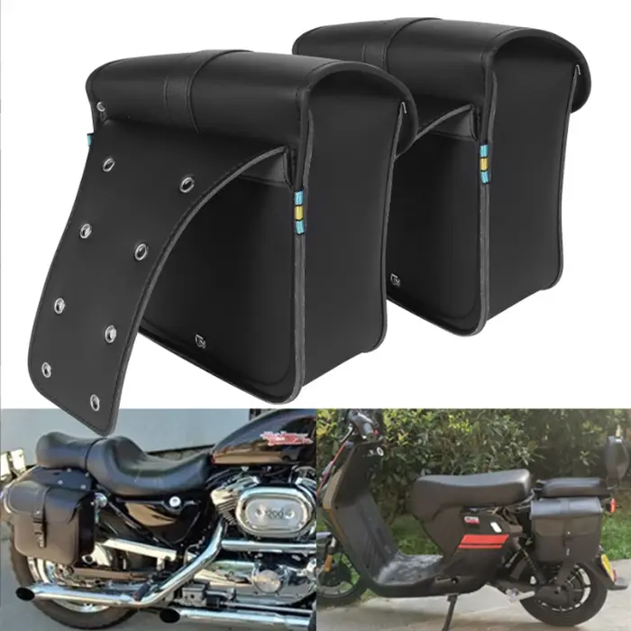 Sacoche de selle en cuir PU pour moto