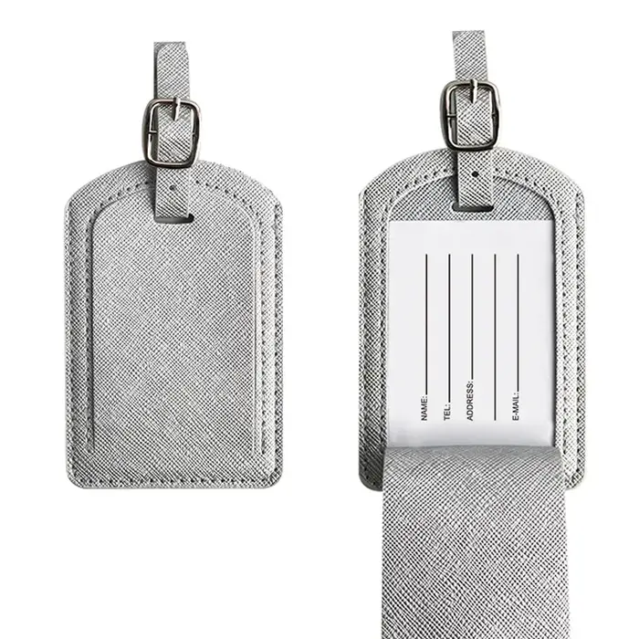 Étiquette de bagage de voyage avec nom personnalisé, gravure en cuir PU, étiquette de valise de voya