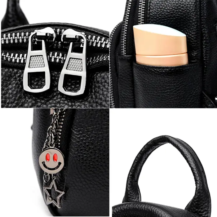 Sac à dos en cuir véritable pour femme