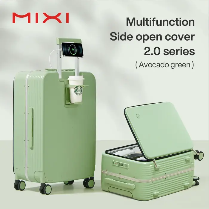 Mixi nouvelle valise à cadre en aluminium bagage à roulettes avec Port USB tasse de cabine d'embarqu