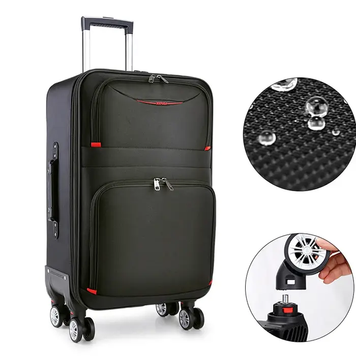 Valise de voyage grande capacité, sac à roulettes imperméable en Oxford, roulettes universelles, 20 