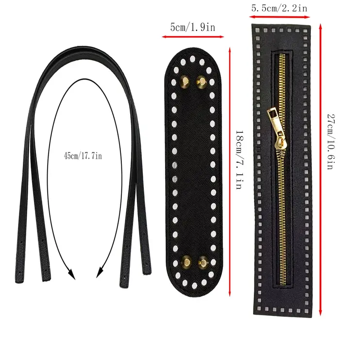 Sangle de sac de 45 cm + boucle + fond de sac de 18 cm +