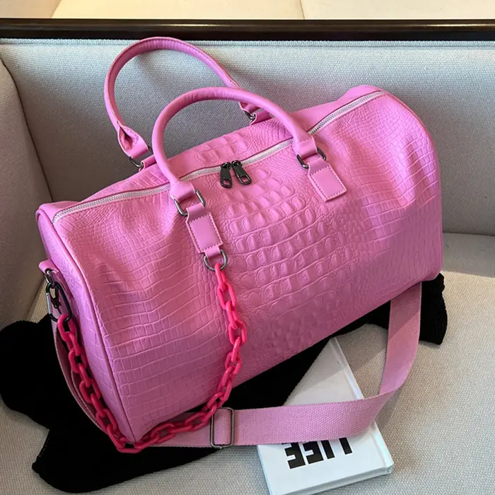 Sacs de voyage grande capacité en cuir PU motif crocodile
