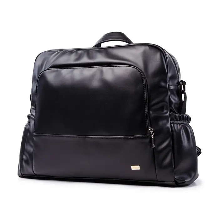 Soboba – sac à langer noir en cuir lisse