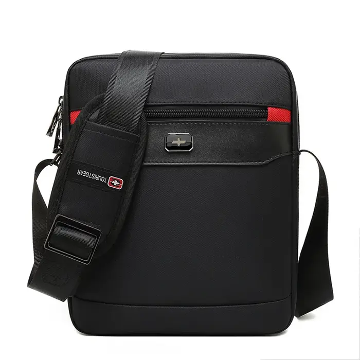 Sacs Oxford noirs vintage pour hommes, sac à bandoulière imperméable, sacoche de messager, sacs à ba