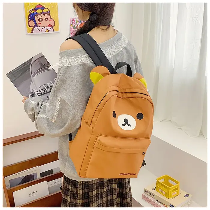 Kawaii mignon ours Rilakkumas sac à dos grande capacité Anime dessin