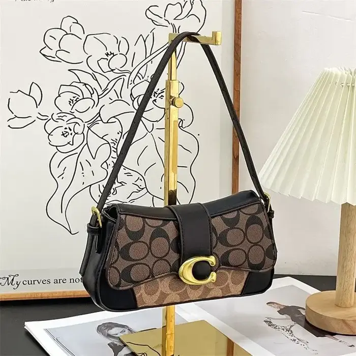 Nouveau Sac à Bandoulière Rétro Monogramme 2026 pour Femme en Cuir PU Colorblock Tendance - Sac Croi