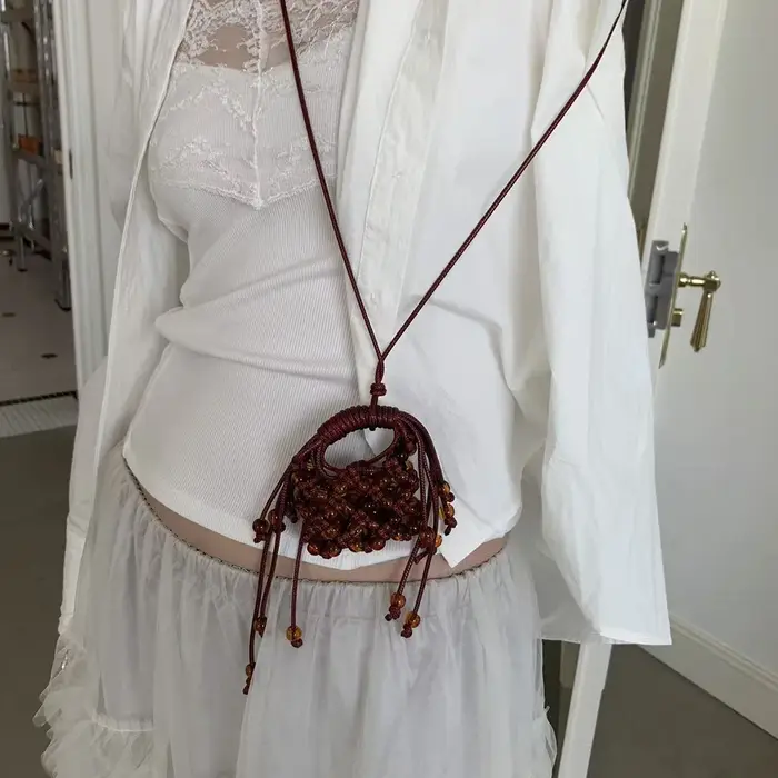 Nouveau Mini Sac à Bandoulière en Corde Tressée