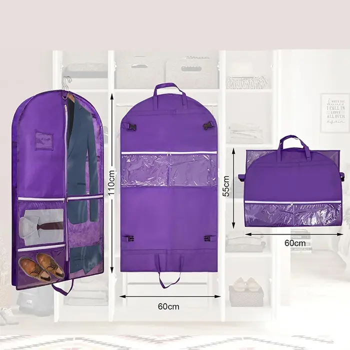 Sac à vêtements pliable multi-poches pour costumes de voyage