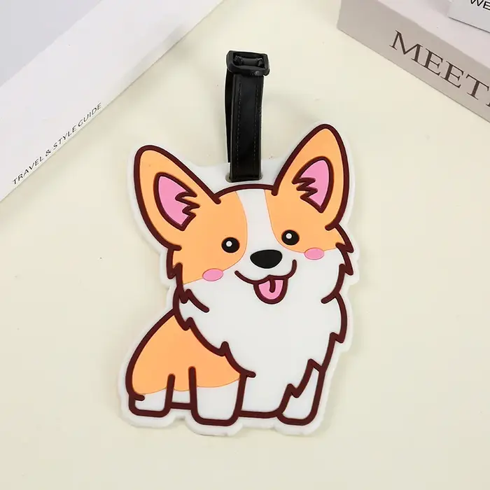 Accessoires de voyage étiquette de bagage créatif Corgi & chat valise Style de mode étiquettes suspendues