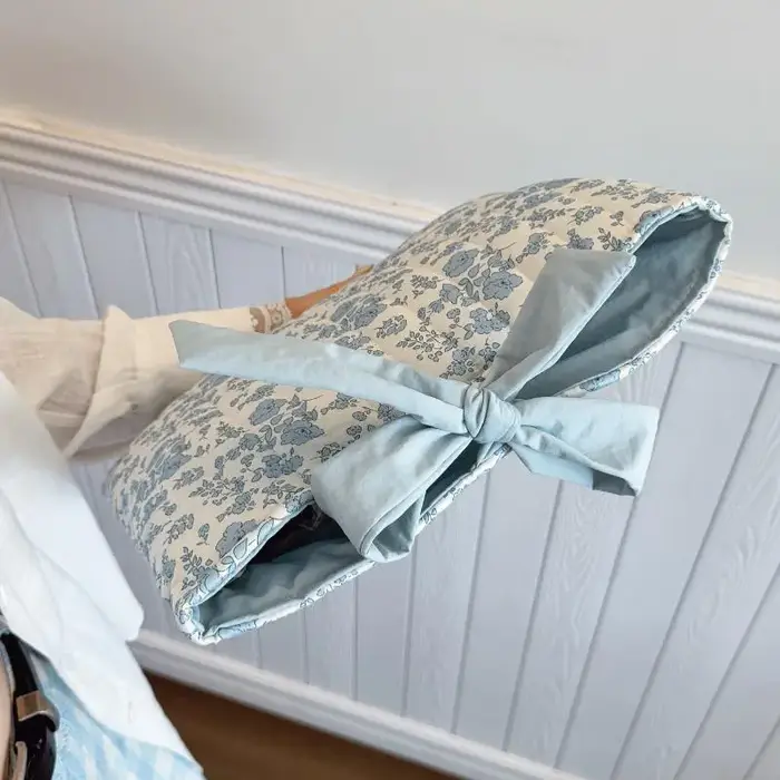 Trousse de maquillage en tissu à imprimé floral pour femme