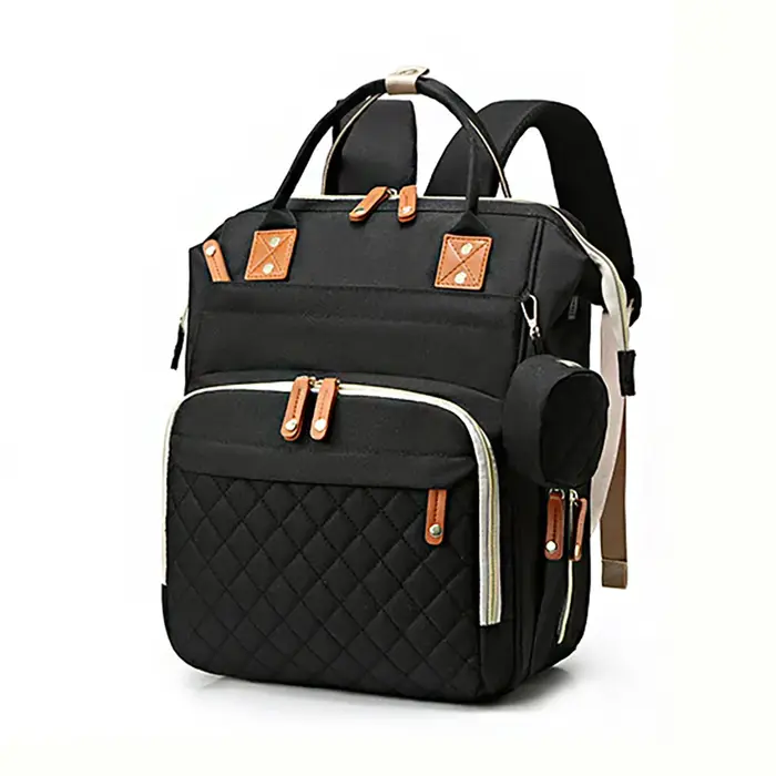 Sac à dos matelassé à la mode pour maman de grande capacité ; Sac à dos momie multifonctionnel pour