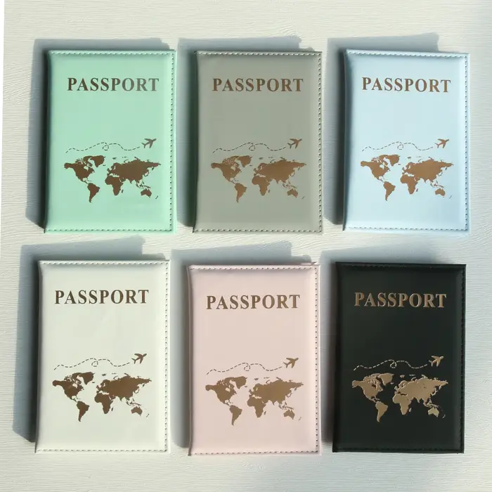 Couverture de passeport, porte-passeport, organisateur de carte du monde, étui de protection pour cartes, porte-carte de crédit, Document d'identité, portefeuille pour passeport