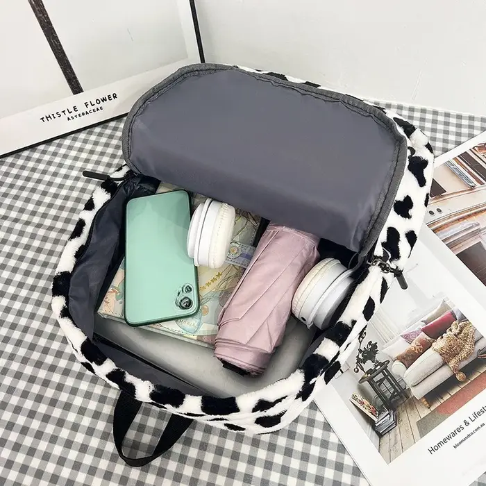 Sac à dos léopard en peluche