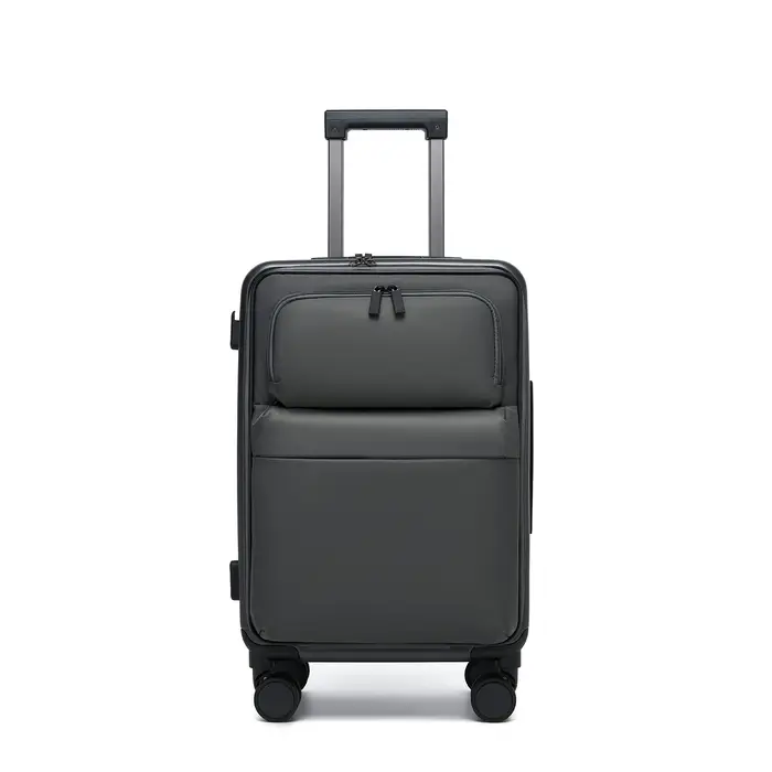 Valise souple à ouverture frontale avec cadre en aluminium et roulettes pivotantes, bagage cabine po