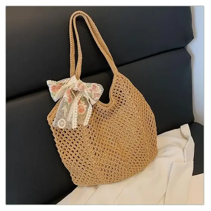 Sac de plage tissé de grande capacité